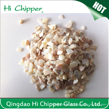 Lanscaping Glass Sand Crushed Glass Chips Dekorative Glasmuschel